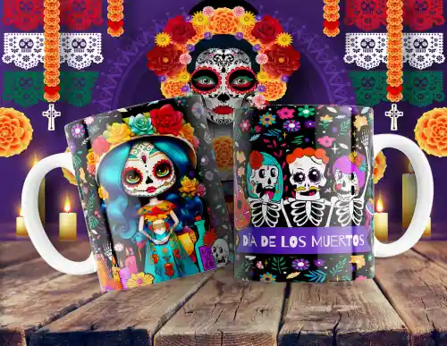 vectores plantilas CATRINA,DÍA DE MUERTOS,HALLOWEEN,